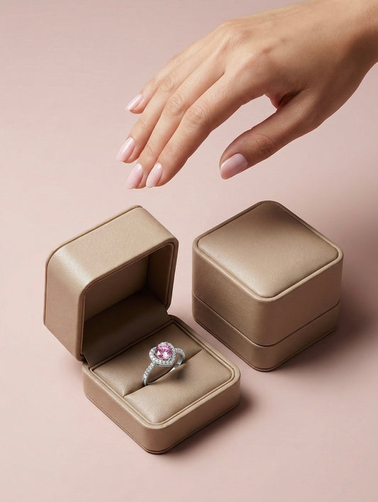 Anillo Rosé Halo Heart