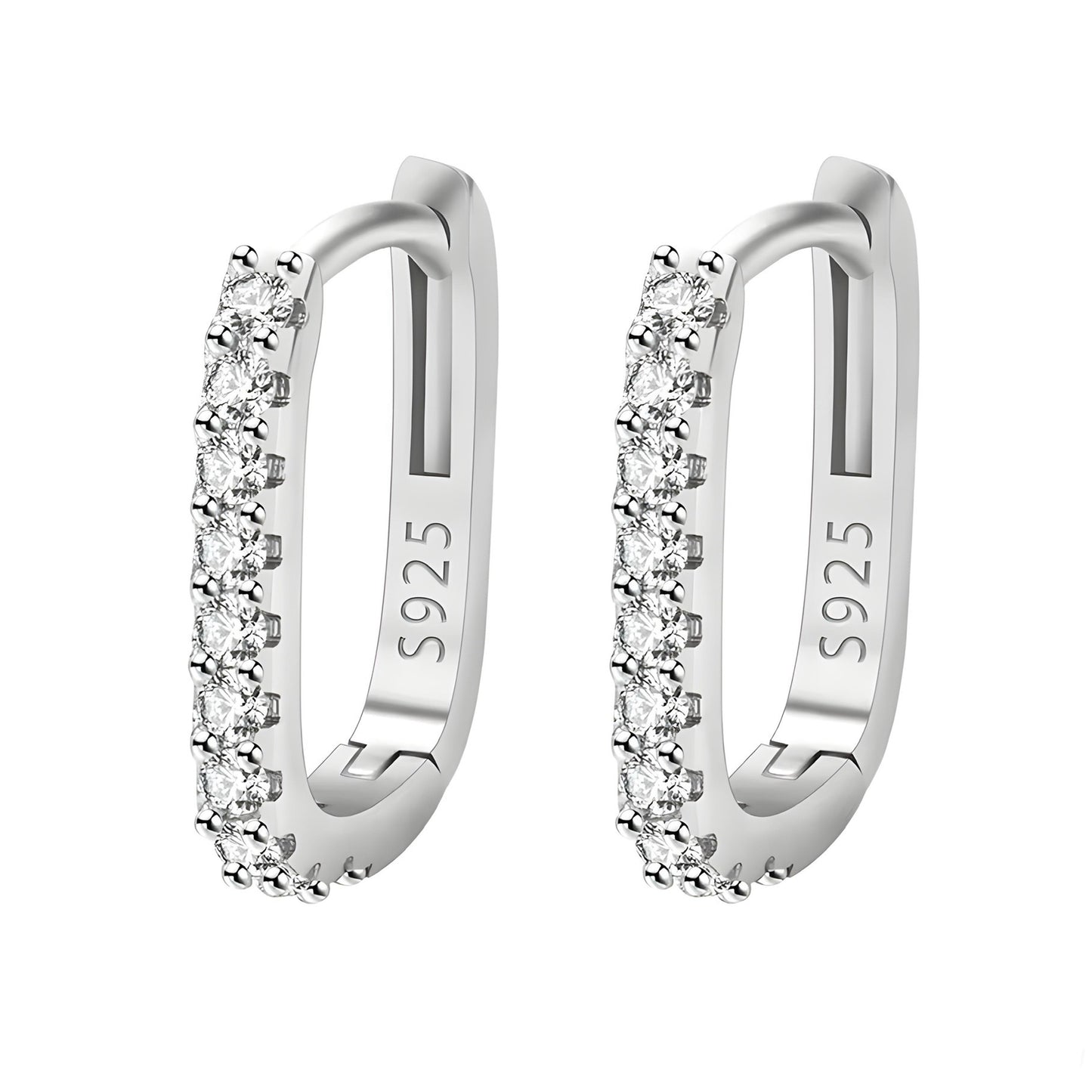 Candongas pequeñas línea de zircines plata ley 925