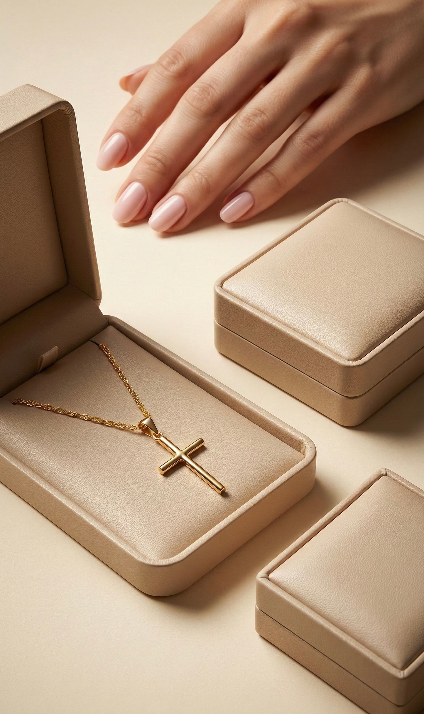 Collar Croix Médiane en Oro Laminado