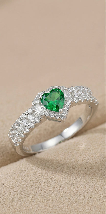 Anillo Cœur Émeraude