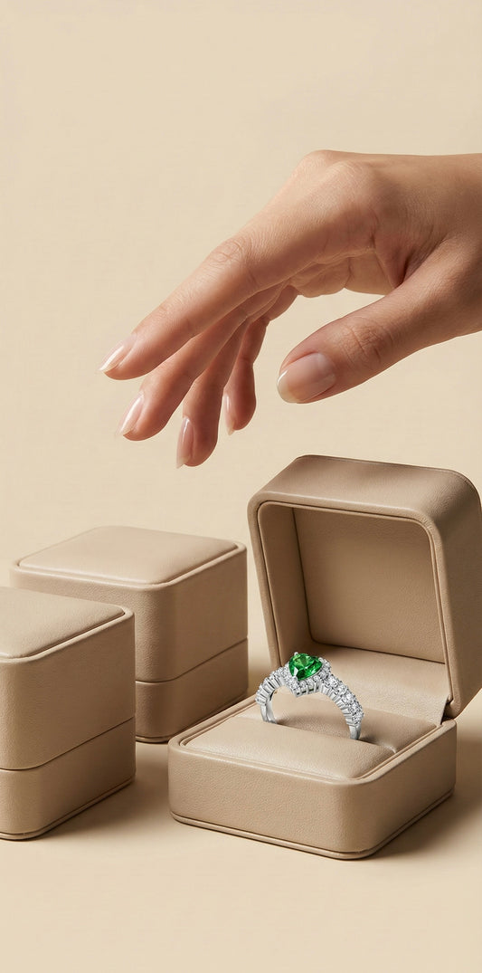 Anillo Cœur Émeraude