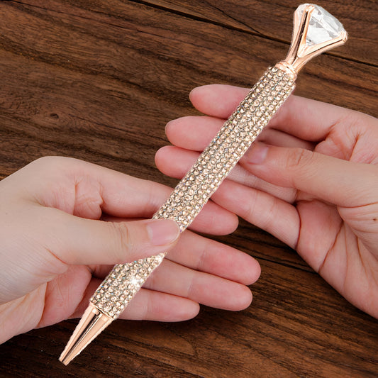 Bolígrafo diamante oro rosa destellos