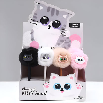 Bolígrafos Hairball Kitty Head