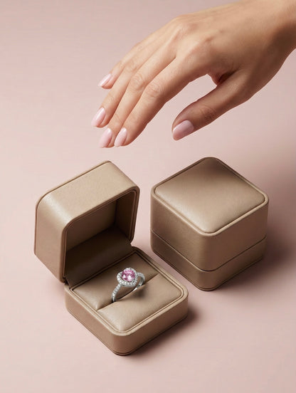 Anillo Rosé Halo Heart