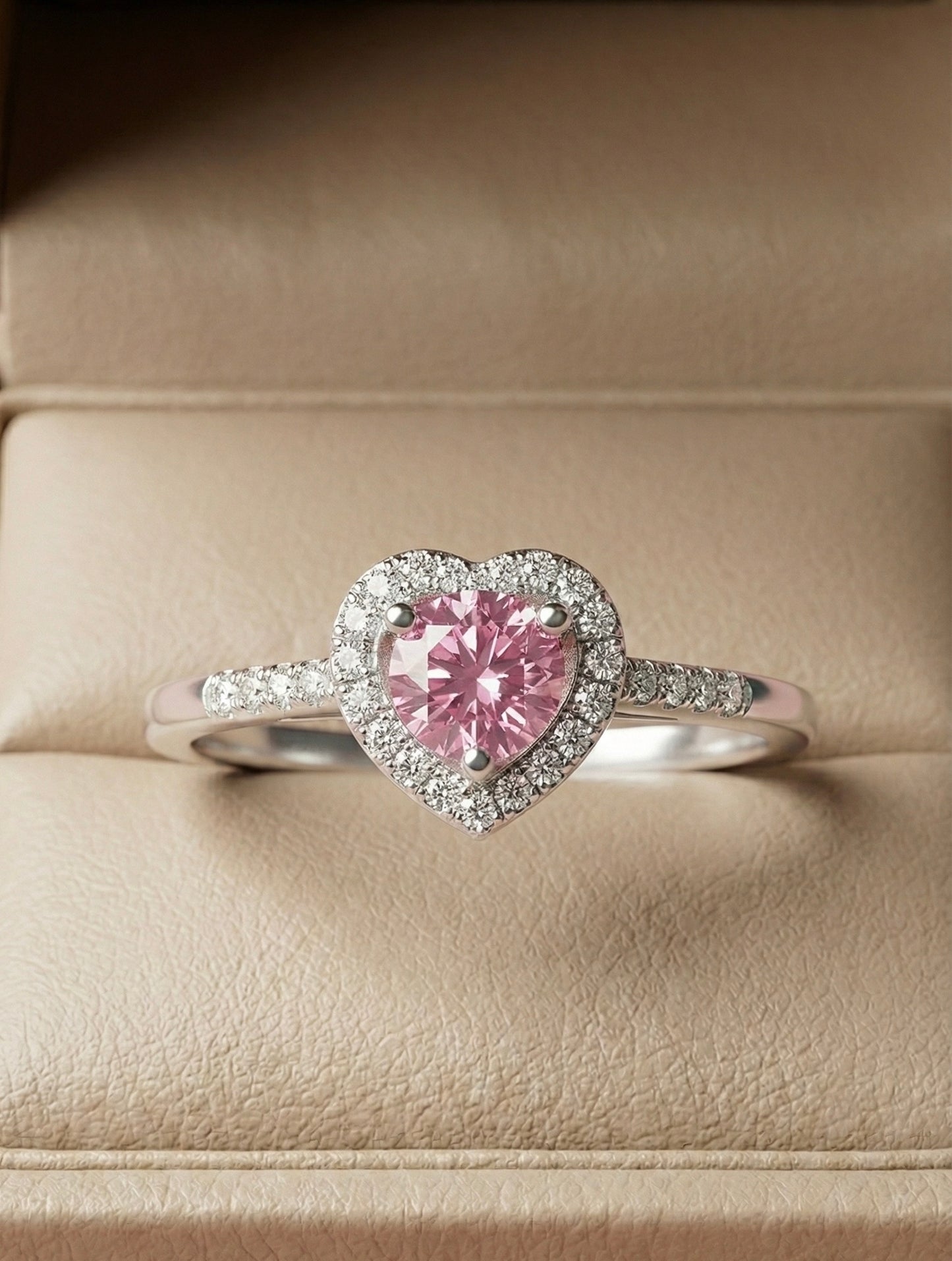 Anillo Rosé Halo Heart