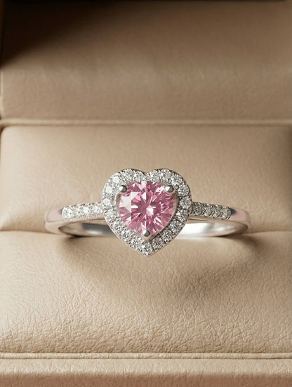 Anillo Rosé Halo Heart