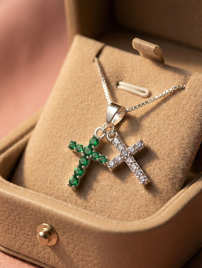 Collar Doble Cruz Esencia