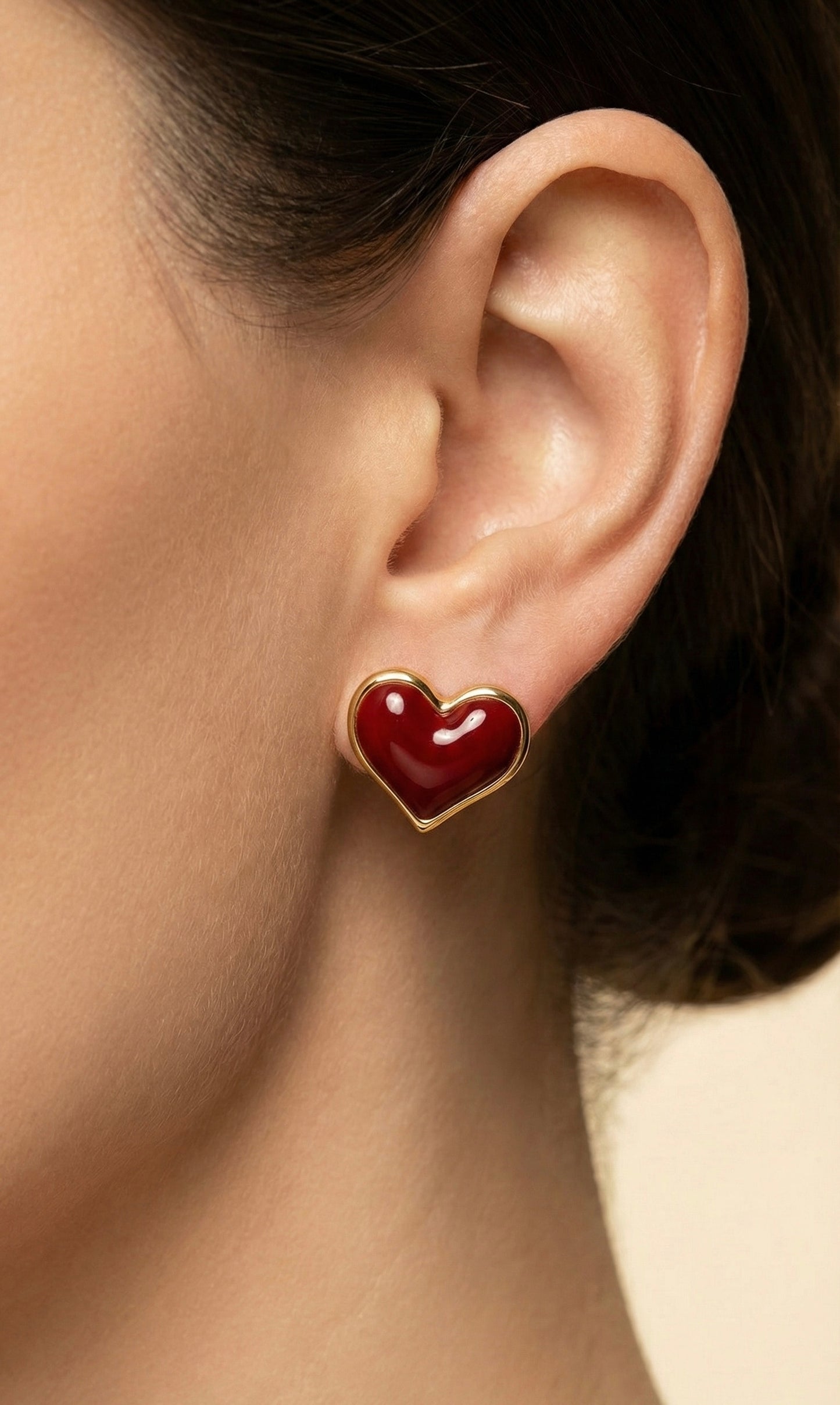 Aretes Cœur Carmesí