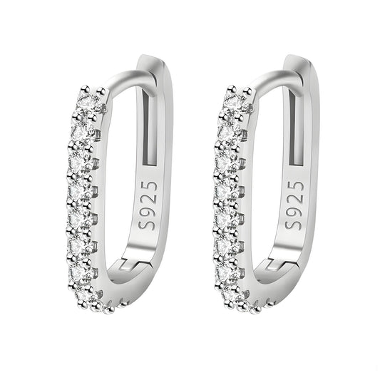 Candongas pequeñas línea de zircines plata ley 925