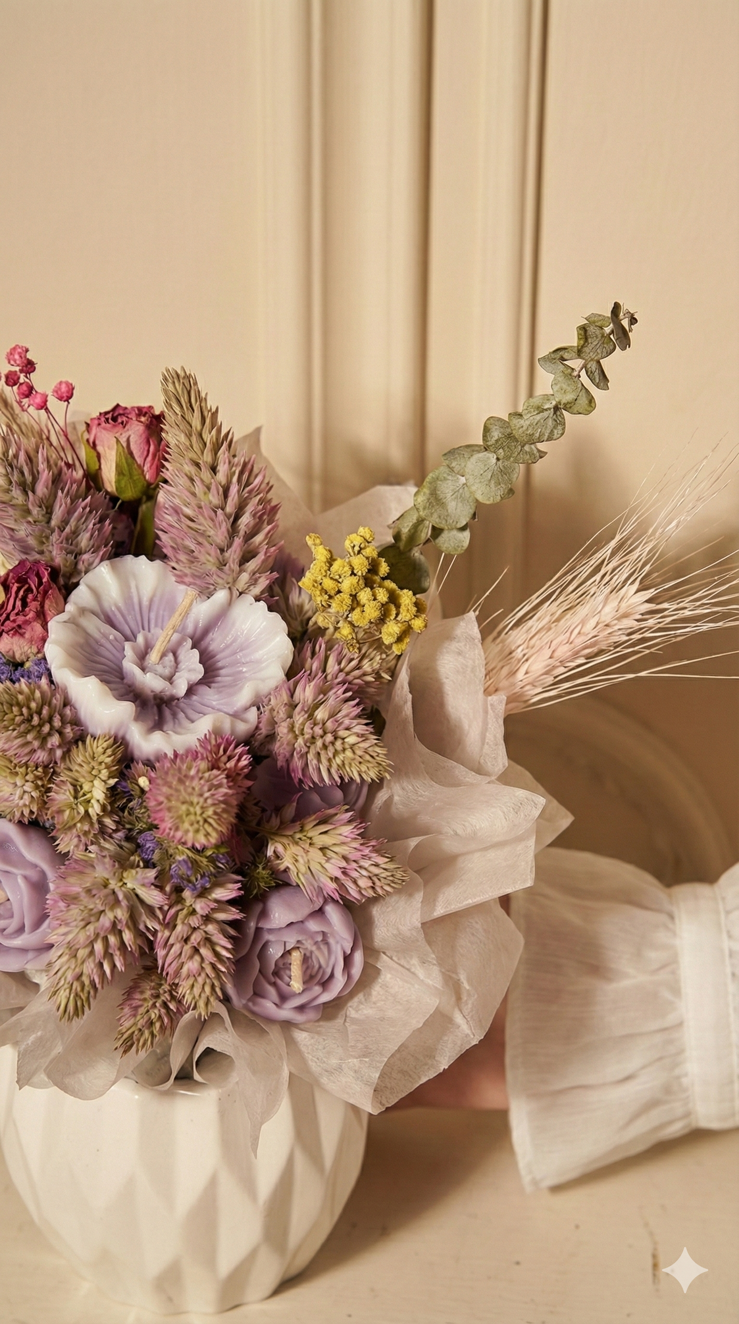 Base en vela Monochrome Bloom