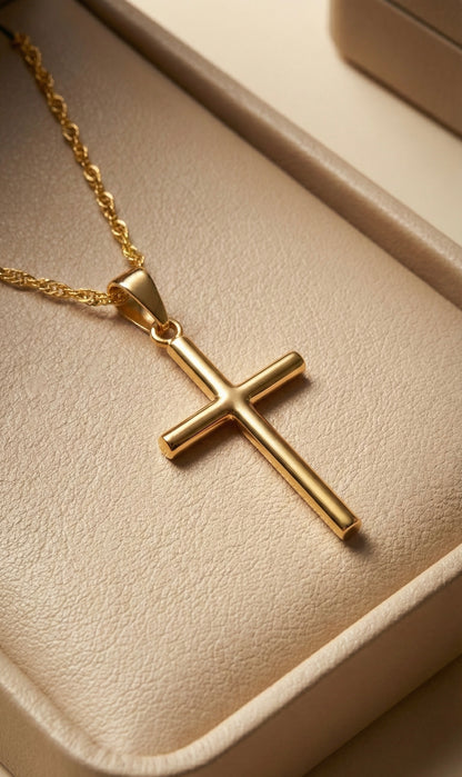 Collar Croix Médiane en Oro Laminado